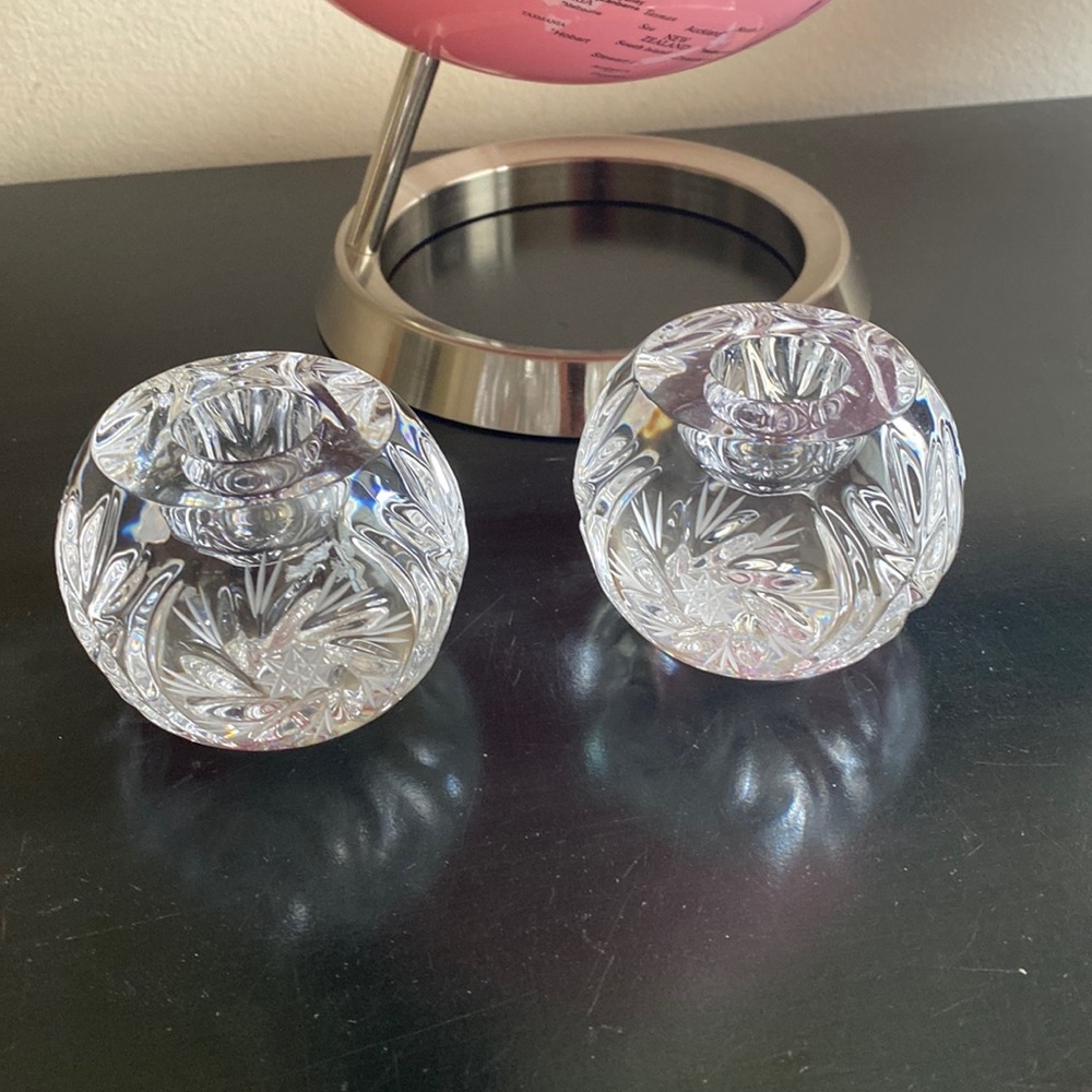 Very cute candle holders - crystal set